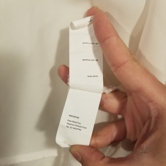 U2B blush off white sheer see through long bell sleeve wrap top S - Picture 8 of 9